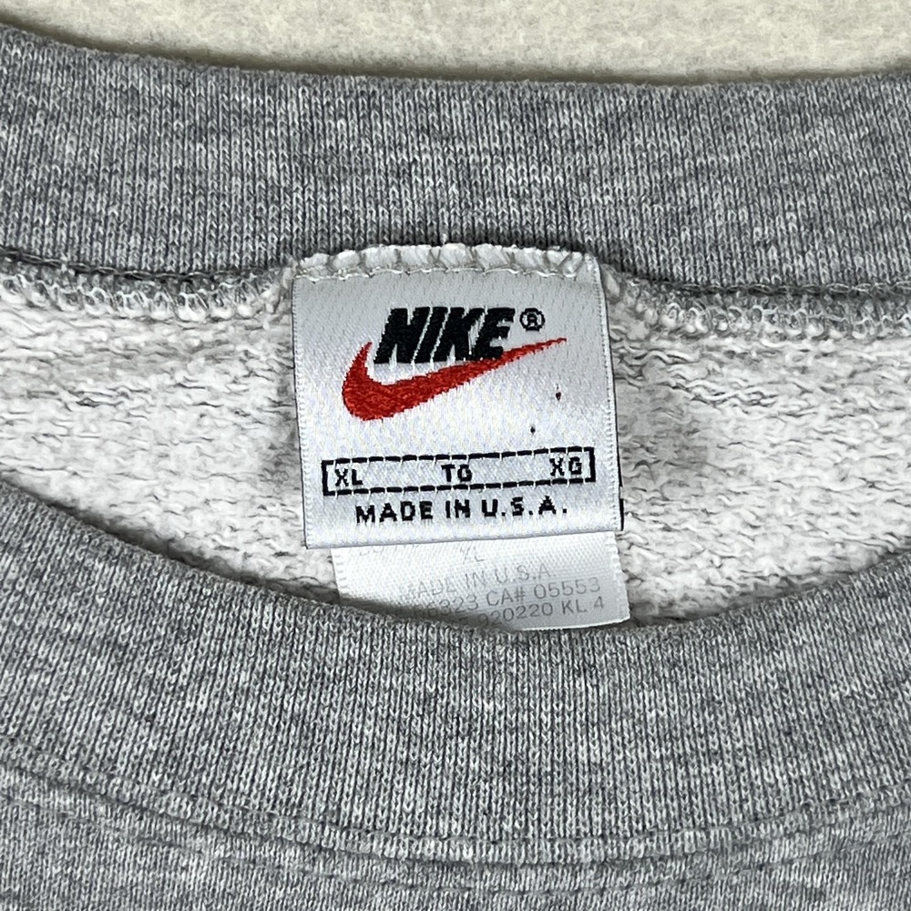 Vintage Nike Sweatshirt Mens XL Gray Team Nike Logo‎ Crewneck 90s Made USA - Picture 3 of 9